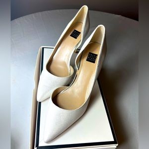 White Heels size 6.5 Ella Foil